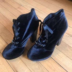 Betseyville by Betsey Johnson Velvet Booties